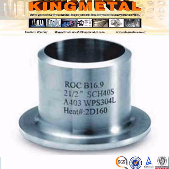 ANSI B16.9 A403 Wp304L 2X1/2 дюйма заглушка нахлесточного соединения из нержавеющей стали